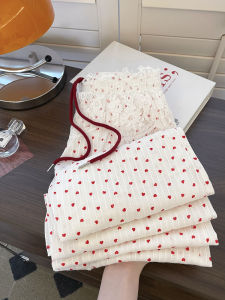 PAIBOLI | กางเกงขายาวเอวสูงลายลูกไม้สไตล์หวานสำหรับผู้หญิง กางเกงขายาวทรงหลวมสบายๆ ฤดูร้อน 2025 แฟชั่นเกาหลี