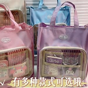 Tutoring Bag for Student Lightweight Book Bag for Kids Oxford School Handbag Cartoon Kids Tote Bag