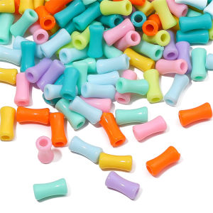 ลูกปัดอะคริลิคไม้ไผ่ สีทึบ 11มม 50ชิ้น สำหรับการทำเครื่องประดับ DIY