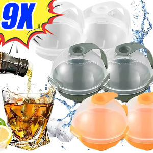 9PCS Creative Round Ice Hockey Mold Bar Party Whiskey Cocktail Hockey Manufacturing Slow Melting Hockey Kitchen Ice Cream Manufacturing Tools