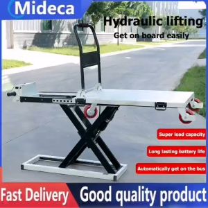 Mideca Electric Lifting trolley Portable Lift Hydraulic Platform Load 300kg Hydraulic lift Scissor Hand Push Small Lift Long lasting battery life