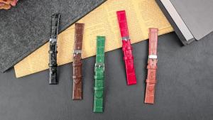 Ultra-thin Watch Band Bamboo Patterned Leather Strap 8mm 10mm 12mm 14mm 16mm for Women Men Replacement Universal Bracelet Belt