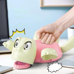 Funny Turtle Cup Pad Creative Turtle Toy Costers Press The Base To Stare Funny and Fun Tortoise Desktop Ornament Who Presses Me?