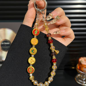 Fashionable High-End Mobile Phone Lanyard Wealth Attracting Crystal Pendant Handmade Beads Wrist Hanging DIY Material Unique Look