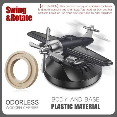 Aitemay Car Aromatherapy Ornaments DIY Fragrance Diffuser Swinging Rotating Propeller Solar Car Ornament Dashboard Plane Decoration Accessories Men Cool