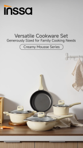 INSSA x Simplus 7pcs Cookware Set Ultra Titanium Non-Stick Scratch-Resistant 26cm Frying Pan 30cm Wok 24cm Stockpot 18cm Saucepan GUOJ044