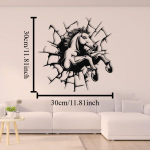 CIFbuy | CIFBUY Iron Wall Art Rearing Horse Metal Sculpture Rustproof Broken Wall Decor for Modern Living Room Indoor Outdoor Home Gift