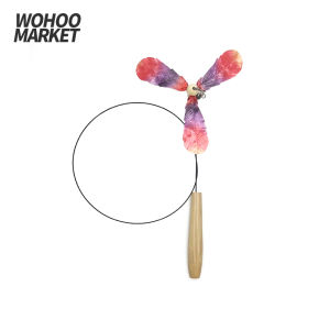 Rotating Feather Cat Toy Windmill Durable Bite Replacement Head Bell Simulation Feathers Kittens Plaything Self Entertaining
