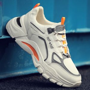 Mens Winter Waterproof Leather Surface Casual Running Shoes Sporty Thick Bottom Heightening Dad Trendy Sneakers