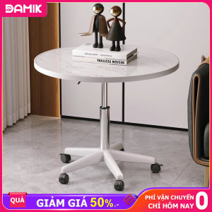 Bàn Tròn Điều Chỉnh Chiều Cao Kèm Bánh Xe Dễ Di Chuyển Dùng Cho Bàn Cà Phê Sofa Đàm Phán Thiết Kế Sang Trọng