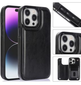 iPhone Wallet Case Silicone Protective Cover with Card Slot for Apple 11 13 14 pro Max 15 pro Mobile Phone Shell Anti-Fall