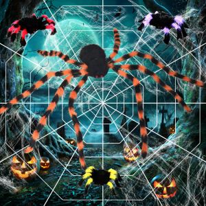 Mô Hình Nhện Khổng Lồ Nhiều Màu Sắc Sống Động Như Thật Trang Trí Halloween 30-200cm Đạo Cụ Mạng Nhện Cho Nhà Ma Phòng Bí Mật Bố Cục Kinh Dị Chất Liệu Cotton