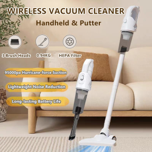2 In 1 Wireless Vacuum Cleaner Portable Vacuum 95000pa Strong Suction Vacuum Cleaner For Home Wireless Portable Car Vacuum Cleaner Bed Wet And Dry Rechargeable High Power Convenience Vacuum Cleaner Home Car Use Multifunctional Light Weight Low Noise
