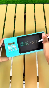 กล่องเครื่องเขียนเครื่องคิดเลข LCD แบบใช้ซ้ำได้ แผ่นเขียนด้วยลายมือ แผ่นวาดภาพกราฟฟิตี กล่องดินสอความจุขนาดใหญ่อเนกประสงค์