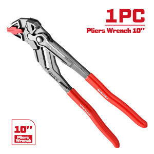 Geinxurn 10-inch Adjustable Pipe Wrench Pump Wrench Parallel Jaws Plumbers Tool