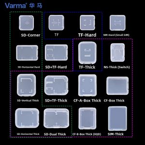 Dual Slot Memory Card Storage Box Protection TF SD Card Case PP White Box Digital Accessories Organizer Box Varma Brand