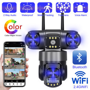 WiFi Security Camera Bluetooth Wireless CCTV Cameras 15MP HD Night Vision Outdoor Waterproof 2 Way Audio PTZ Video Surveillance