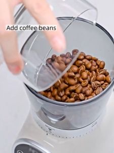 ❤️ 【2 Years Warranty】 Electric Burr Mill Coffee Bean Grinder with 100 Grinding Settings Adjustable As Lever du Soleil  Fully Automatic Coffee Ground Latte Macchiato Cappuccino Mocha Americano Can Adjust Coarse And Fine Grinding 220V 50-60HZ