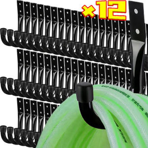 ชุดตะขอหลอดโรงรถรูปตัวเจ12ชิ้นอุปกรณ์จัดระเบียบเครื่องมือแบริ่งติดผนังโรงรถตะขอถ่วงแบบกลวง