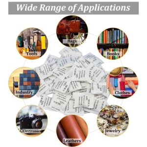 100Pcs Non-Toxic Silica Gel Desiccant Damp Moisture Dehumidifier For Kitchen Living Absorber Bag Clothes Food Storage