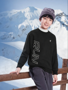 Qiaodan | Áo Khoác Fleece Dài Tay Tròn Cổ cho Trẻ Em