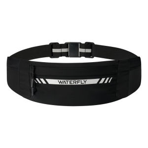 WATERFLY Running Belt bags Fanny Pack Slim Breathable 4 Pocket Waist Bag Phone Holder for Men Women Sport Workout Exercise Fitness Runner Marathon Jogging Waist band Support ALL Phones