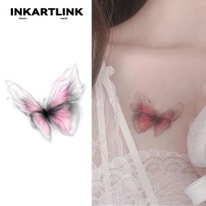 สติกเกอร์รอยสักชั่วคราว INKARTLINK กันน้ำ พิมพ์สี ลายผีเสื้อ อุปกรณ์สำหรับงานปาร์ตี้ สติกเกอร์ DIY