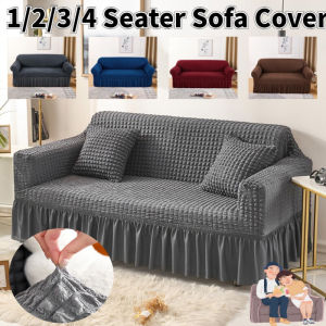 1/2/3/4 Seater Foam Gauze Skirt Edge Sofa Cover Removable Slipcover Sofa Protector Universal Elasticity for All Seasons