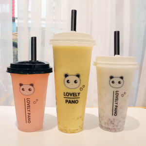 500ml Disposable Plastic Cup with Lid for Green Bean Soup Juice Drink Commercial Takeaway Sealed Beverage Cup from China