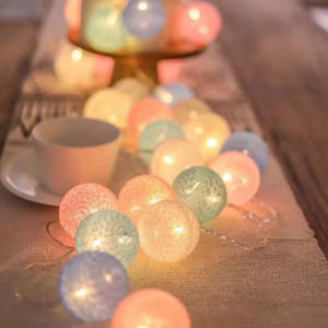 10/20LEDs String Lights Cotton Thread Balls Home Decoration Lamp for Party Wedding Color Light String Christmas Decorations