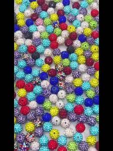 DIY 8/10/12mm 19 Colors Czech Crystal Rhinestones Pave Clay Round Disco Ball Loose Spacer Beads Clothing Bags Making 10pcs/lot