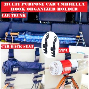 Car Umbrella Hook Holder Umbrella Storage Hook Hanger Headrest Hook Seat Umbrella Clip Hanging Car Trunk Bonnet Boot Truck Organizer Storage Car Hook Accessories Car Back Seat Organizer Storage Payung Cangkuk Bonet Kereta