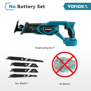 Yofidra | YOFIDRA 3000W Brushless Reciprocating Saw 4 Blades Multifunction Saw Metal Wood Pipe Cutting Power Tools For Makita Battery Pin