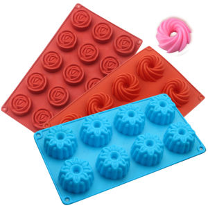 Rose Flower Silicone Baking Mold Cake Soap Mousse Whirlpudding Pastry DIY Handmade Soap Fragrance Gel Grinding Kitchen Tools