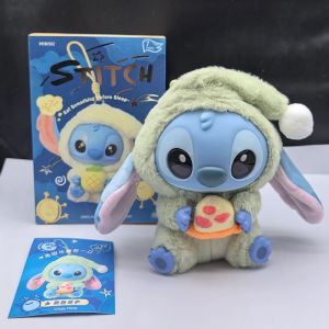 HOT Toy Stitch Eat Something Before Sleep Series Blind Box Plush Vinyl Toys Cute Doll Labu V3 Mystery Box Bag Pendant Decor Gift