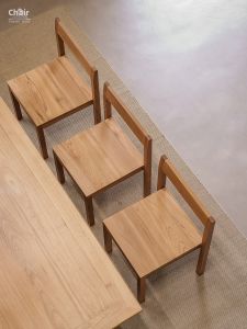 NONG HOME | Vintage Simple Space Saving Teak Solid Wood Dining Chair