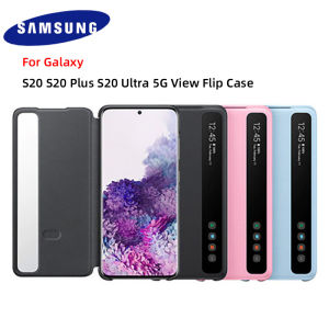 Original Samsung Galaxy S20 FE Smart View Flip Case For Samsung Galaxy S20 FE S20  S20 Ultra S20+/S20 Plus 5G Phone LED Cover S-View CasesSM-G988B Window Flip Case Cover Smart leather case Smart Chip View Leather Flip Cover