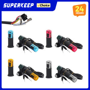 Universal 12V-90V For Electric Scooter Handle Grip Speed Accelerator With Battery Voltmeter Indicator Key Switch Durable Parts