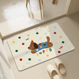 VIKAMA Kawaii Cute Animal Mat Anti Slip Absorbent Washable Dorm Bedroom Entry Indoor Outdoor Decor Floor Rug