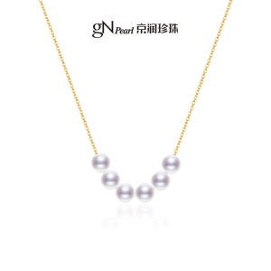 Freshwater Pearl 18K Gold Mini Beads Smiling Necklace
