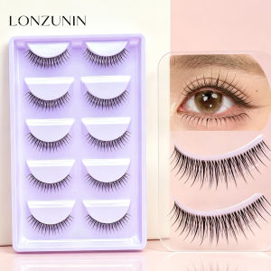 Natural Look Strip Lashes 5 Pairs Soft Wispy False Eyelashes for Party Wedding Makeup