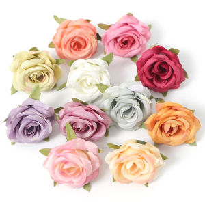 1Pc 5.5CM Rose Artificial Flower Heads Home Wall Marriage Wedding Party Decoration Fake Flower Heads DIY Craft Garland Gifts Accessory