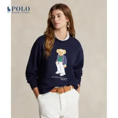 Polo Ralph Lauren Women Polo Bear Cotton-Blend Sweater (Mushroom Marl)
