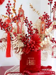 Bộ Đồ Trang Trí Nhà Xuân Bằng Hoa Giả Quả Lau Vàng Bó Hoa Tươi Bao Bì Hoa Bó Hoa Quả Lau Bao Bì Hoa Tươi Bó Hoa Tươi