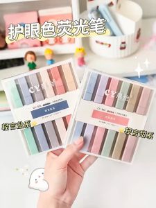 6 ชิ้น / กล่อง ปากกาเน้นข้อความสองหัว ปากกา มาร์กเกอร์ ปากกา เครื่องเขียนนักเรียน โรงเรียน เครื่องใช้สำนักงานYU505