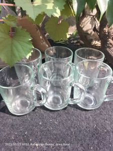 murah prabot!!! GELAS KACA BENING 6PCS/GELAS KOPI