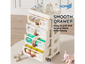 HOMIE 5 Layers Movable Organizer Storage Rack–Multi-Layer Shelf for NurserySnacksFeeding Essential