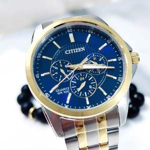 ĐỒNG HỒ NAM CHÍNH HÃNG CITIZEN AG8348-56L Quartz Blue Dial Chronograph Demi Gold Stainless Steel For Men
