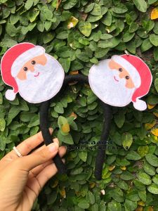 Bando Natal Santa Clause / Christmas Headband Aksesoris Hiasan Kepala / Foil Bando Pesta Natal Dewasa Dan Anak Printing Tuing Tuing Bandana Christmas Bear Santa
