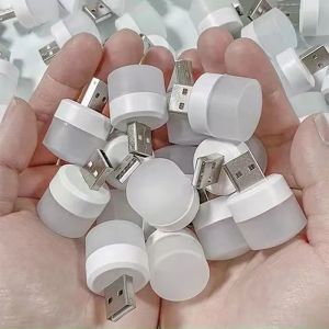 🔥10Pcs USB Night Light Mini LED Night Lamp Plug in Wall Power Bank Charging Warm White Reading Lamps Eye Protection Book Lights
